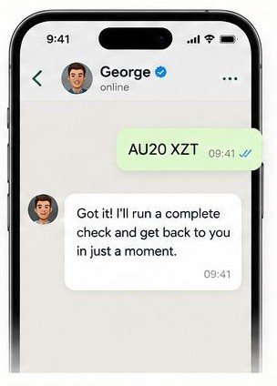 mobile phone displaying car confidence report results